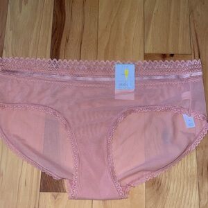 Auden Lace Trim Hipster Pink Panties